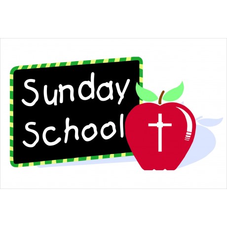 Sunday School Apple 2' x 3' Vinyl Church Banner