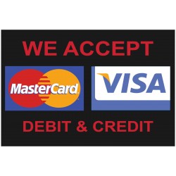 Visa Mastercard Black 2' x 3' Vinyl Business Banner