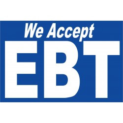 We Accept EBT 2' x 3' Vinyl Business Banner