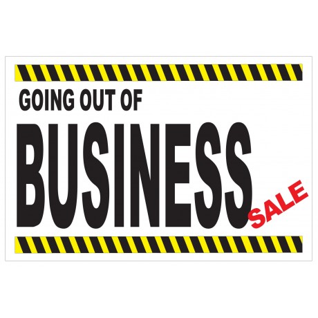 Going Out Of Business Sale Yellow Bars 2' x 3' Vinyl Business Banner
