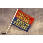 Buy Here Pay Here Smiley 12" x 15" Car Window Flag