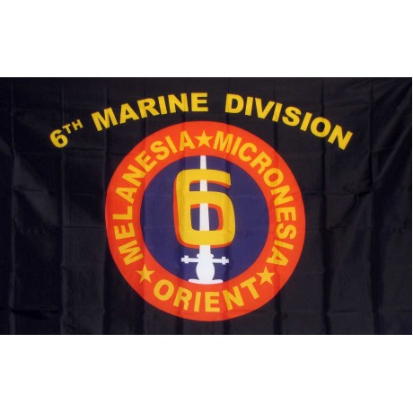 Marine 6th Division 3'x 5' Flag