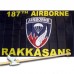 187th AIRBORNE RAKKASANS 3' x 5'  Flag, Pole And Mount.