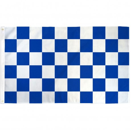 Checkered Blue & White 3' x 5' Polyester Flag