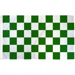 Checkered Green & White 3' x 5' Polyester Flag