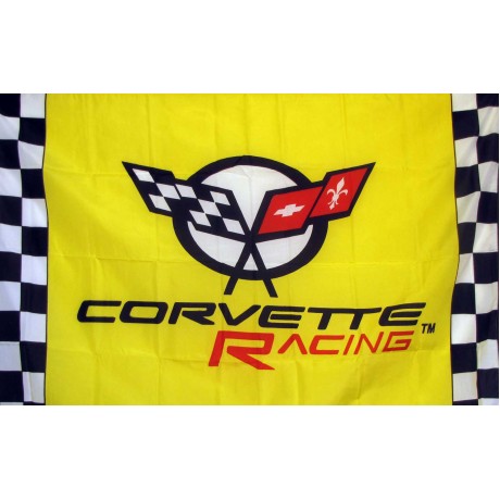 Corvette Yellow Checkered 3' x 5' Polyester Flag