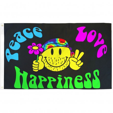 Peace Love Happiness 3'x 5' Flag
