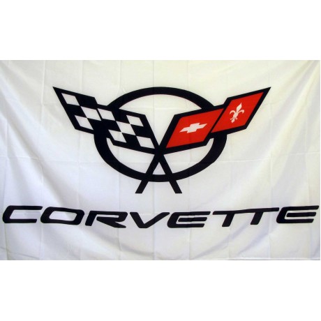 Corvette White 3' x 5' Polyester Flag