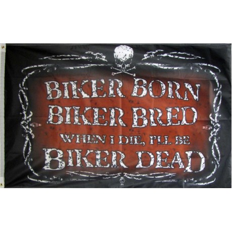 Biker Born 3'x 5' Flag