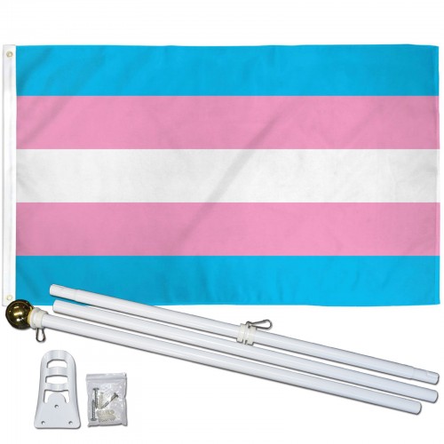 Transgender Pride 3' x 5' Polyester Flag, Pole and Mount