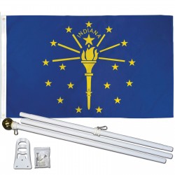 Indiana State 2' x 3' Polyester Flag, Pole and Mount