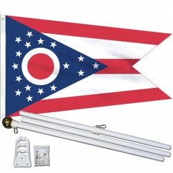 Ohio State 2' x 3' Polyester Flag, Pole and Mount