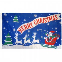 Merry Christmas Blue 3' x 5' Polyester Flag