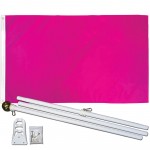 Solid Magenta 3' x 5' Polyester Flag, Pole and Mount