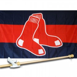 BOSTON RED SOX 3' x 5'  Flag, Pole And Mount.