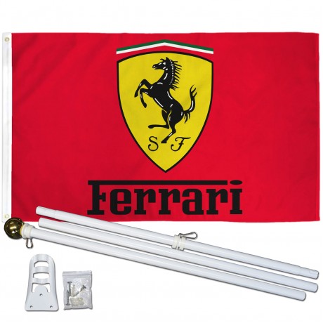 Ferrari Red 3' x 5' Polyester Flag, Pole and Mount