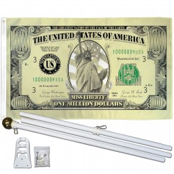Million Dollar Bill 3' x 5' Polyester Flag, Pole and Mount