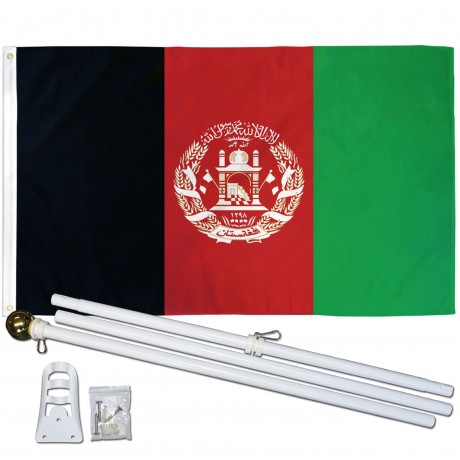 Afghanistan 3' x 5' Polyester Flag, Pole and Mount