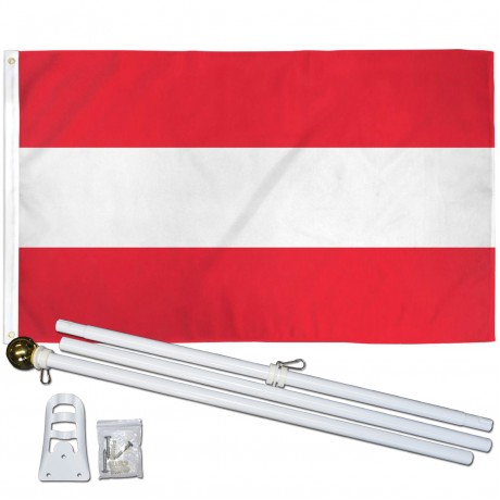 Austria 3' x 5' Polyester Flag, Pole and Mount