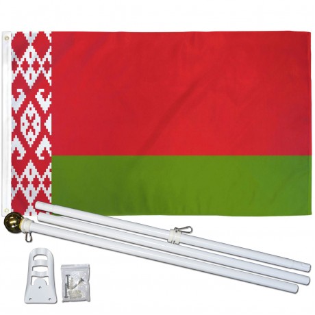 Belarus 3' x 5' Polyester Flag, Pole and Mount