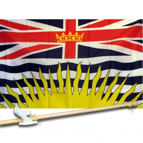 British Columbia 3' x 5' Flag, Pole, and Mount