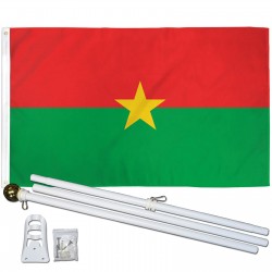 Burkina Faso 3' x 5' Polyester Flag, Pole and Mount