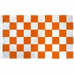 Checkered Orange & White 3' x 5' Polyester Flag