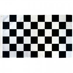 Checkered Black & White 3' x 5' Polyester Flag
