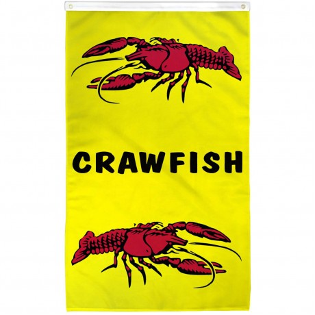 Crawfish Vertical 3' x 5' Polyester Flag