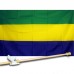 GABON COUNTRY 3' x 5'  Flag, Pole And Mount.