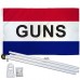 Guns Patriotic 3' x 5' Polyester Flag, Pole and Mount