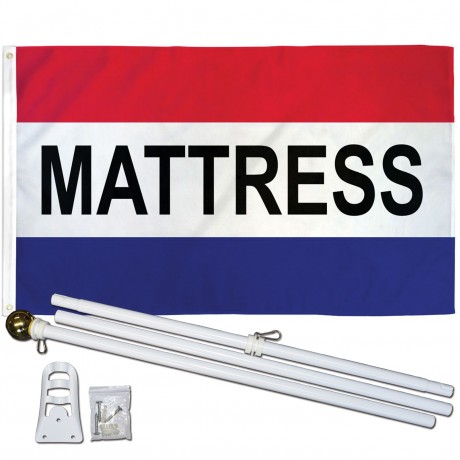 Mattress 3' x 5' Polyester Flag, Pole and Mount
