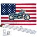 USA Historical Motorcycle 3' x 5' Polyester Flag, Pole and Mount