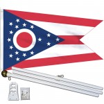 Ohio State 3' x 5' Polyester Flag, Pole and Mount