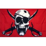 Crimson 3'x 5' Pirate Flag
