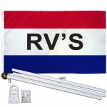 RVs Patriotic 3' x 5' Polyester Flag, Pole and Mount
