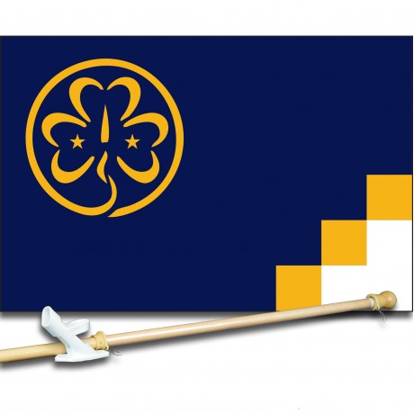 SCOUTS GIRL 3' x 5'  Flag, Pole And Mount.