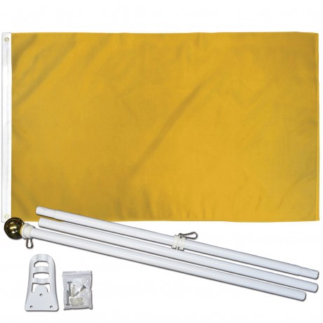 Solid Gold 3' x 5' Polyester Flag, Pole and Mount