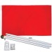 Solid Red 3' x 5' Polyester Flag, Pole and Mount