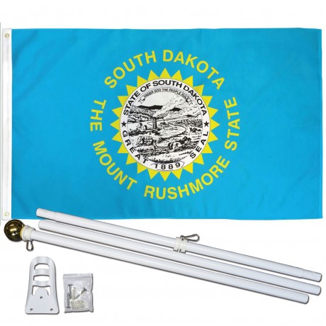 South Dakota State 3' x 5' Polyester Flag, Pole and Mount