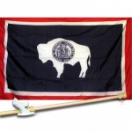 WYOMING 3' x 5'  Flag, Pole And Mount.