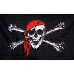 Jolly Roger Red 4'x 6' Pirate Flag