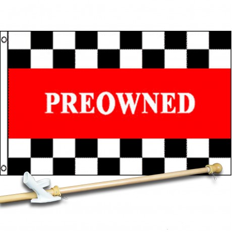 PREOWNED RED 3' x 5'  Flag, Pole And Mount.
