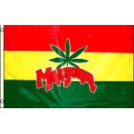 Marijuana Leaf Rasta 3' x 5' Polyester Flag