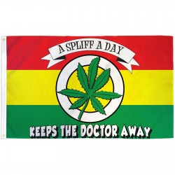 A Spliff A Day Keeps The Doctor Away 3' x 5' Polyester Flag