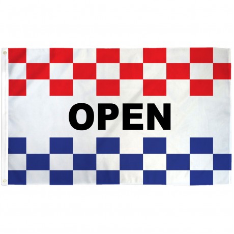 Open Patriotic Checkered 3' x 5' Polyester Flag