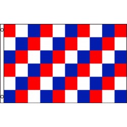 Checkered Red Blue White 3' x 5' Polyester Flag