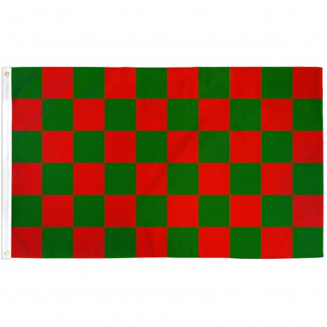 Checkered Red Green 3' x 5' Polyester Flag