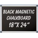 18" x 24" Aluminum Framed Magnetic Black Chalkboard