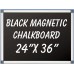 24" x 36" Aluminum Framed Magnetic Black Chalkboard